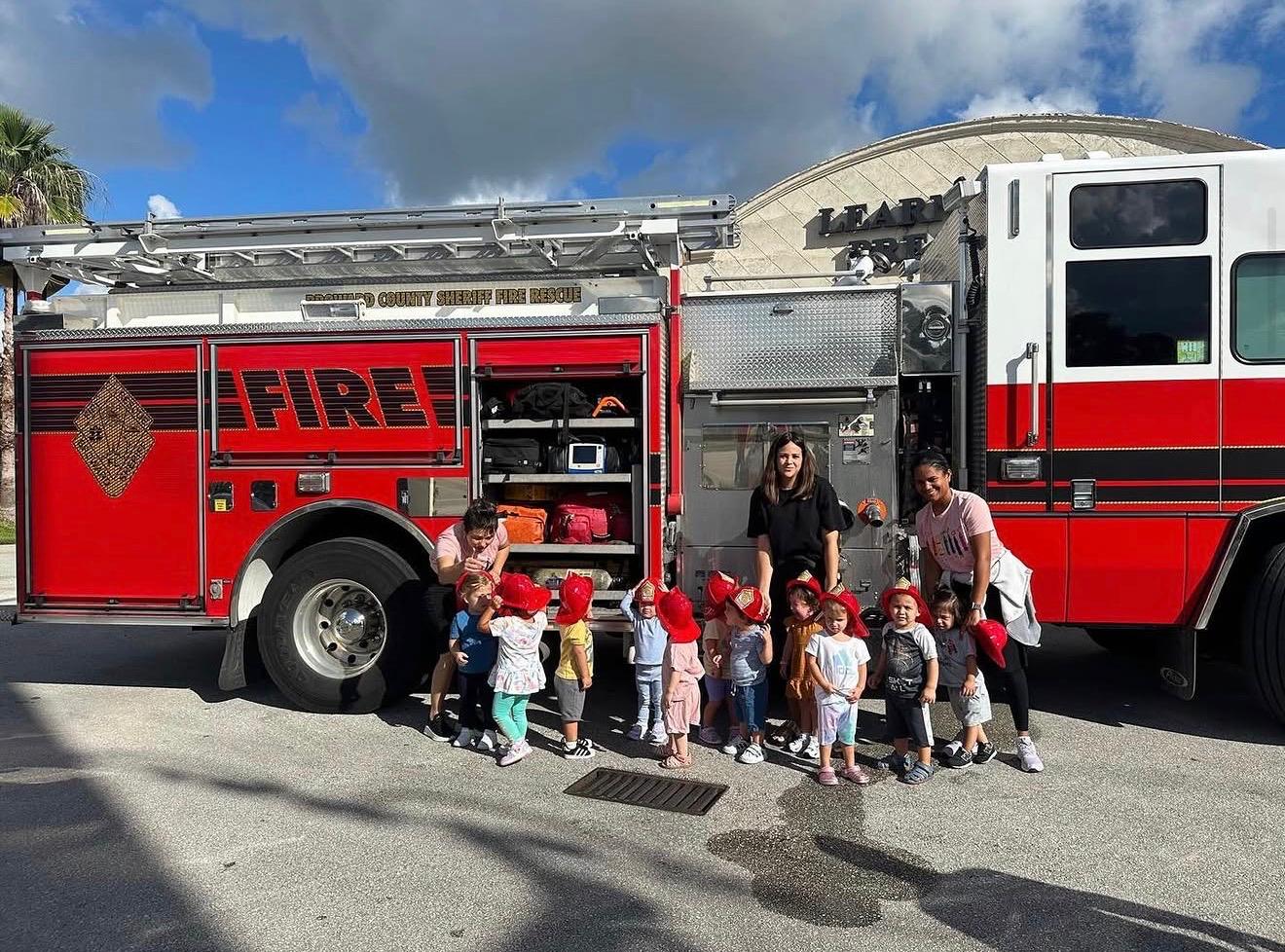 A fire truck visit from Broward County Fire Rescue