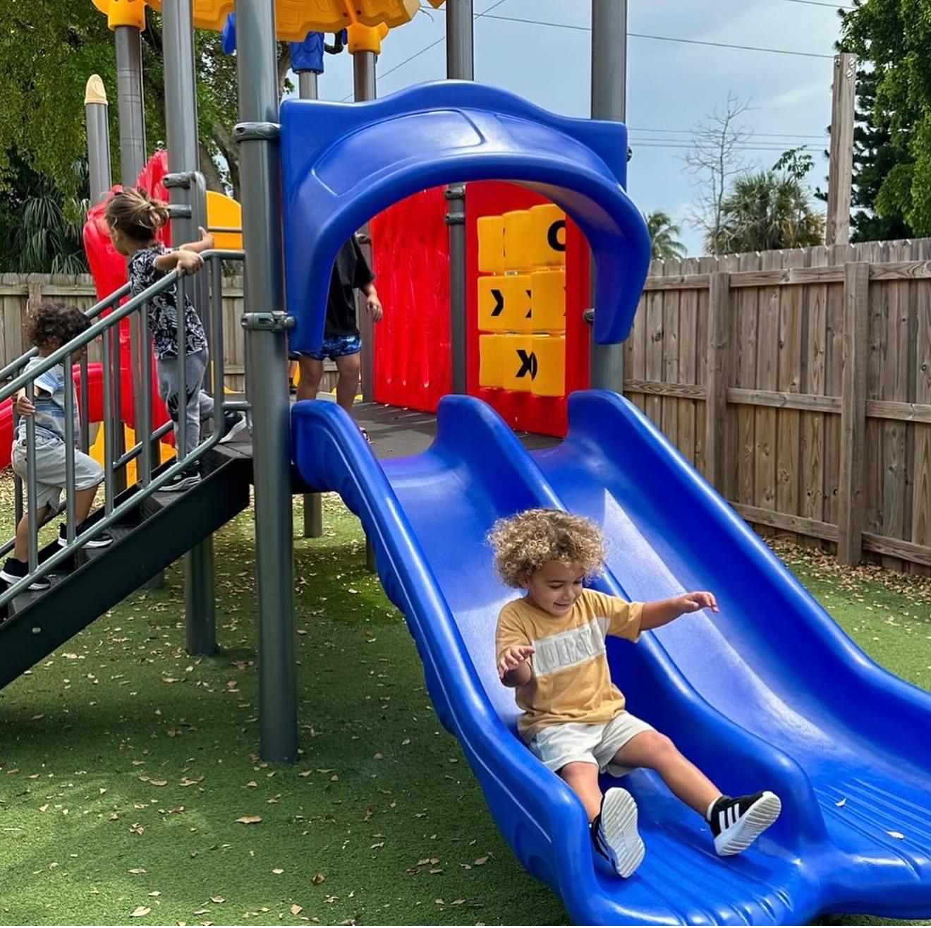 Children on the playground slide